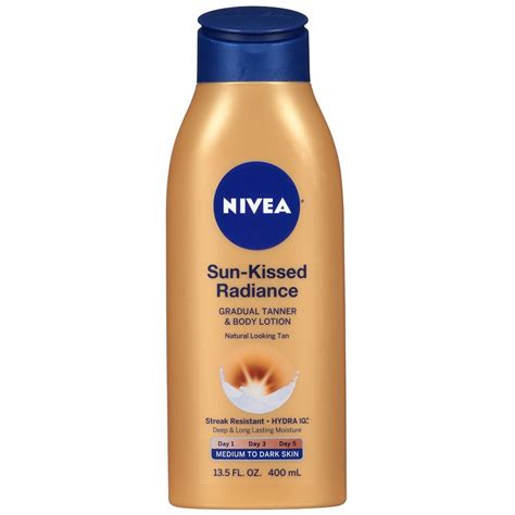 nivea sunkissed tanning lotion.